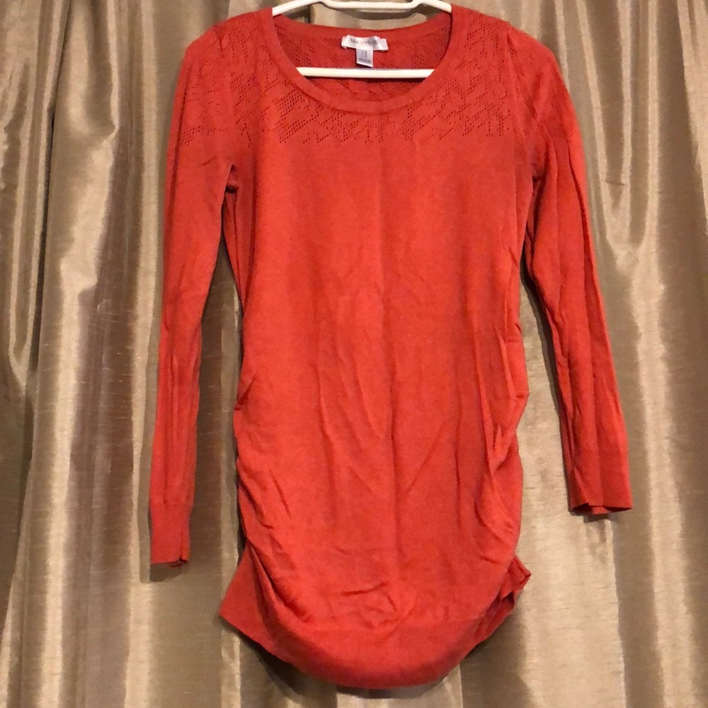 Beautiful coral maternity sweater